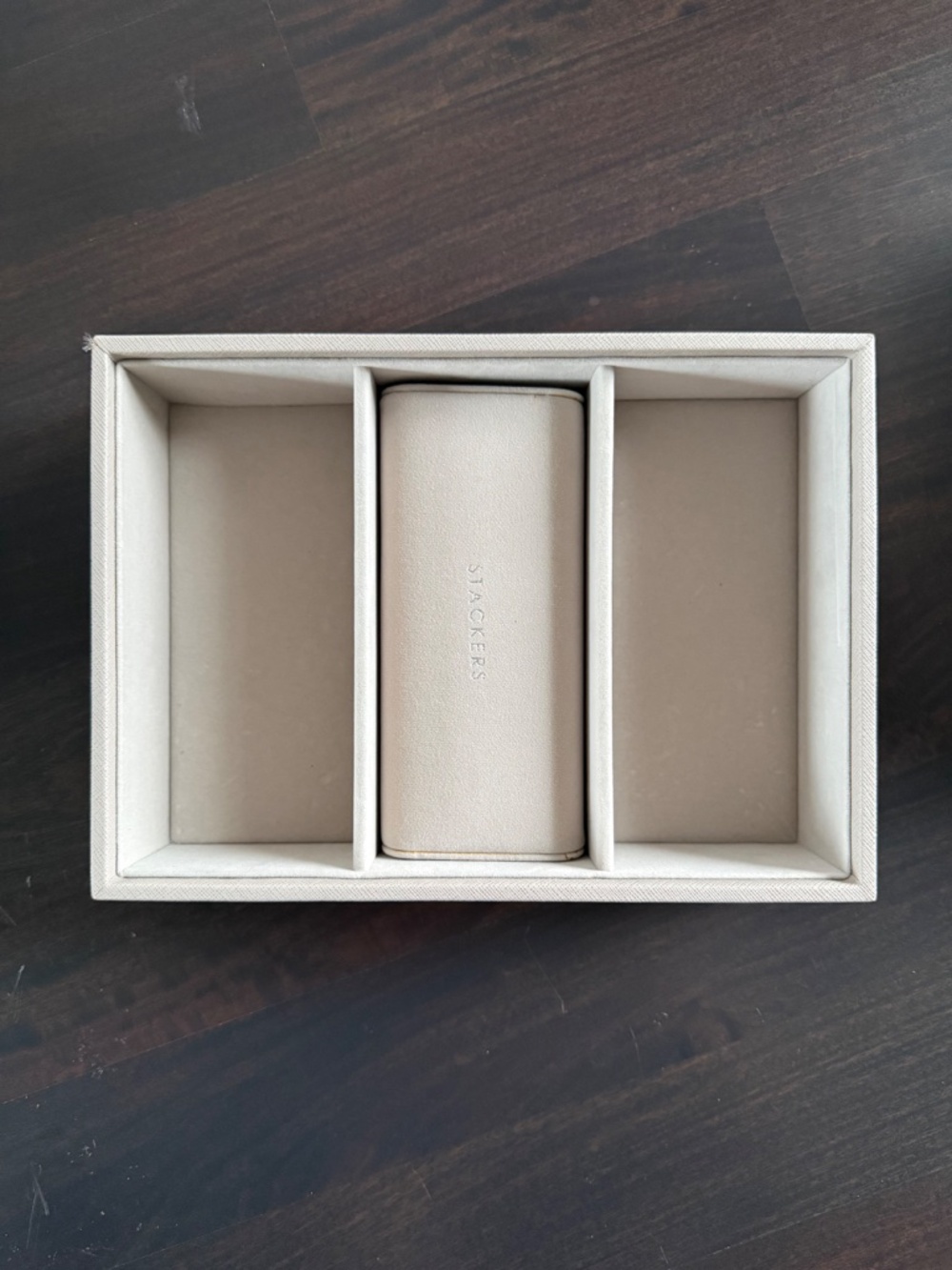 Stackers Classic Jewelry Box Starter Taupe Set of 3 AND Classic Glass Top Lidded - Picture 6 of 7